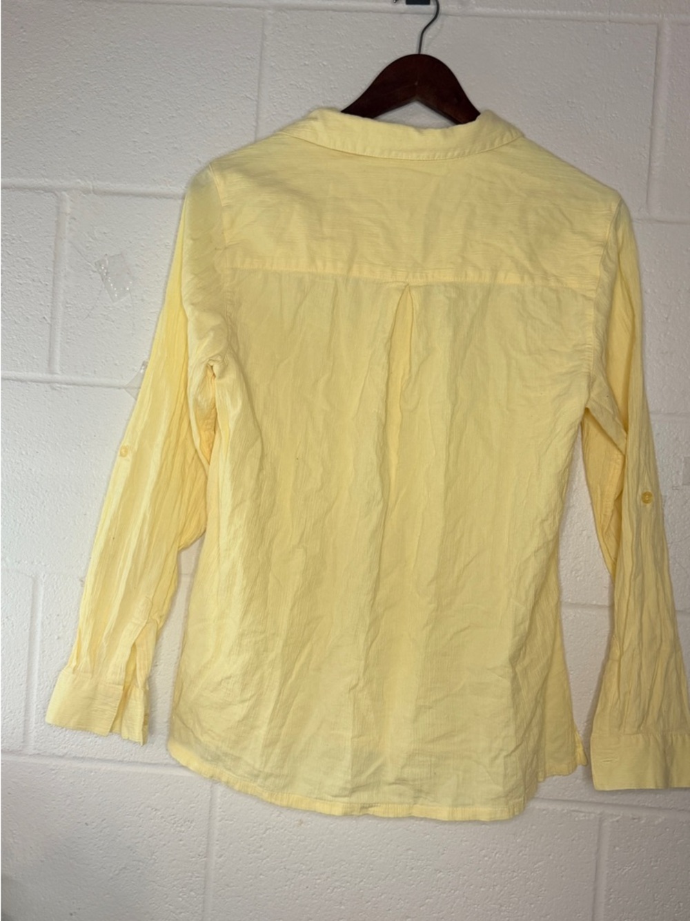 Butter Yellow Button Down Shirt size M - Picture 3 of 8